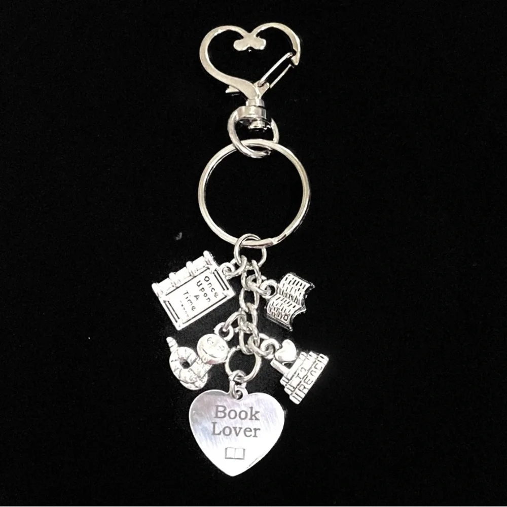 Book Lover Keychain Bag Charm Book Club Avid Read May Be Personalized